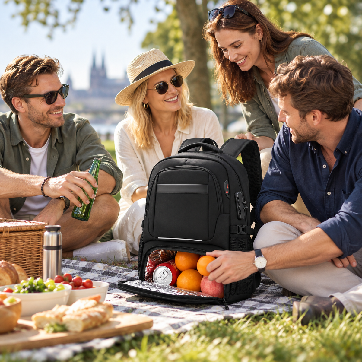 Laptop-Rucksack 17,3 Zoll mit Kühlfach und USB-Anschluss