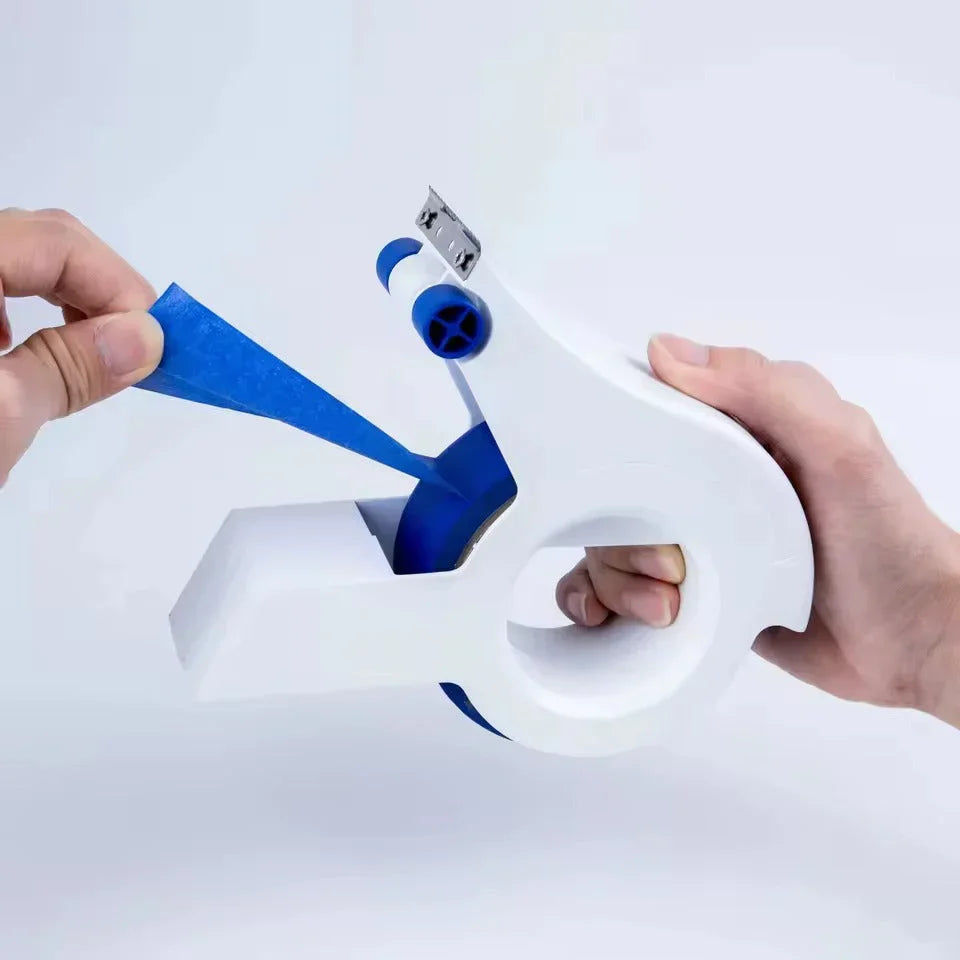 Tape dispenser with cutter for precise painting work