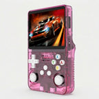 Retro handheld game console with 2 analog sticks, 640×480, in 5 colors
