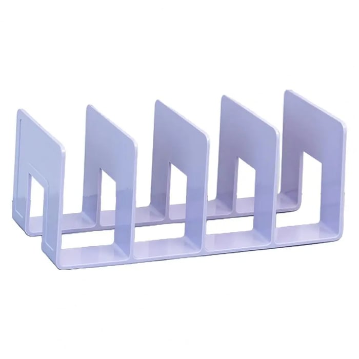 Desk organizer with 4 compartments, plastic, for books and folders