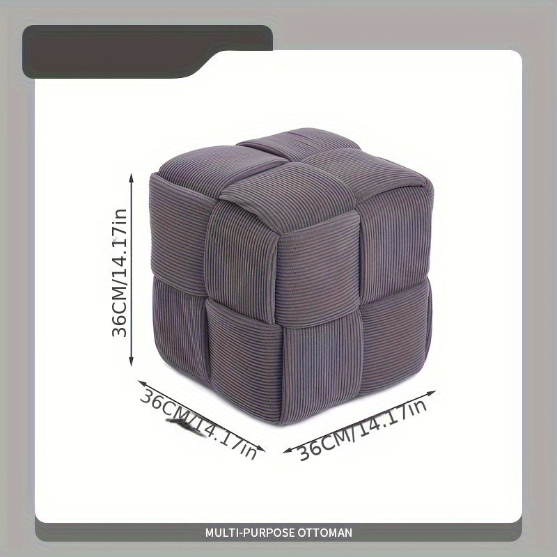 Cord Upholstered Stool – Versatile Footrest and Extra Seat