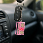 Mini voice recorder keychain in retro radio design