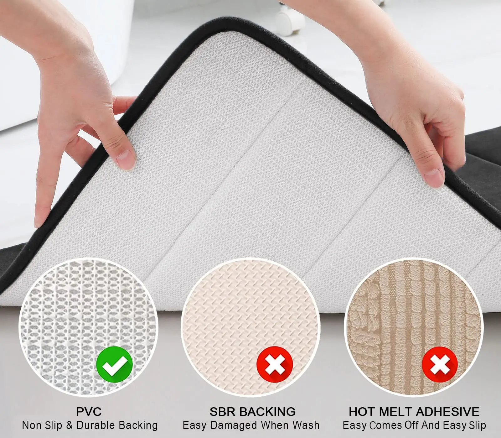 Memory Foam Badematte rutschfest mit 3D-Design