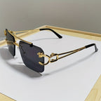 Randlose Sonnenbrille Herren mit Tigerdesign