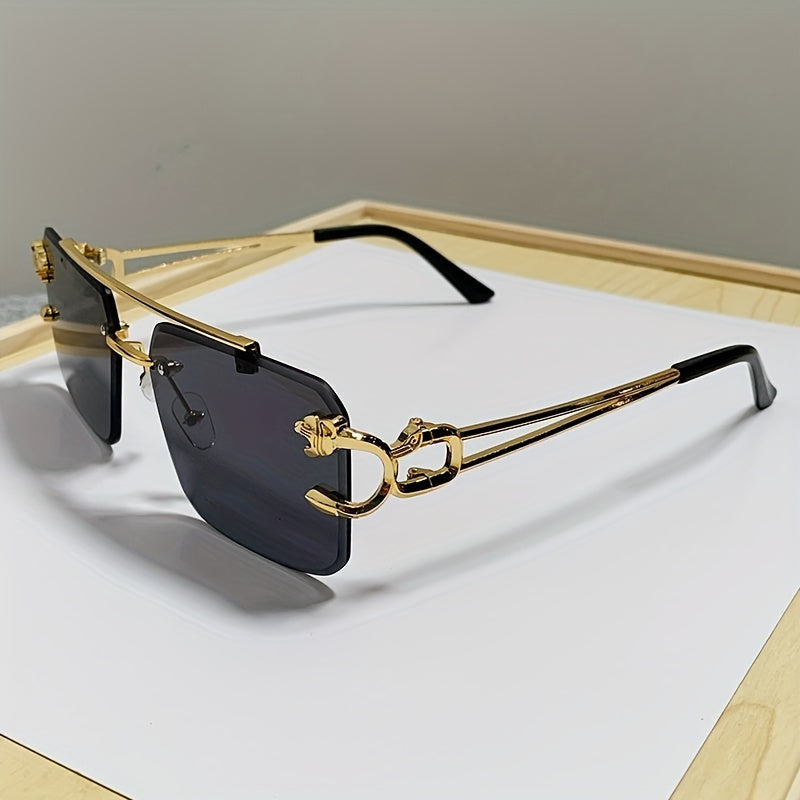Randlose Sonnenbrille Herren mit Tigerdesign