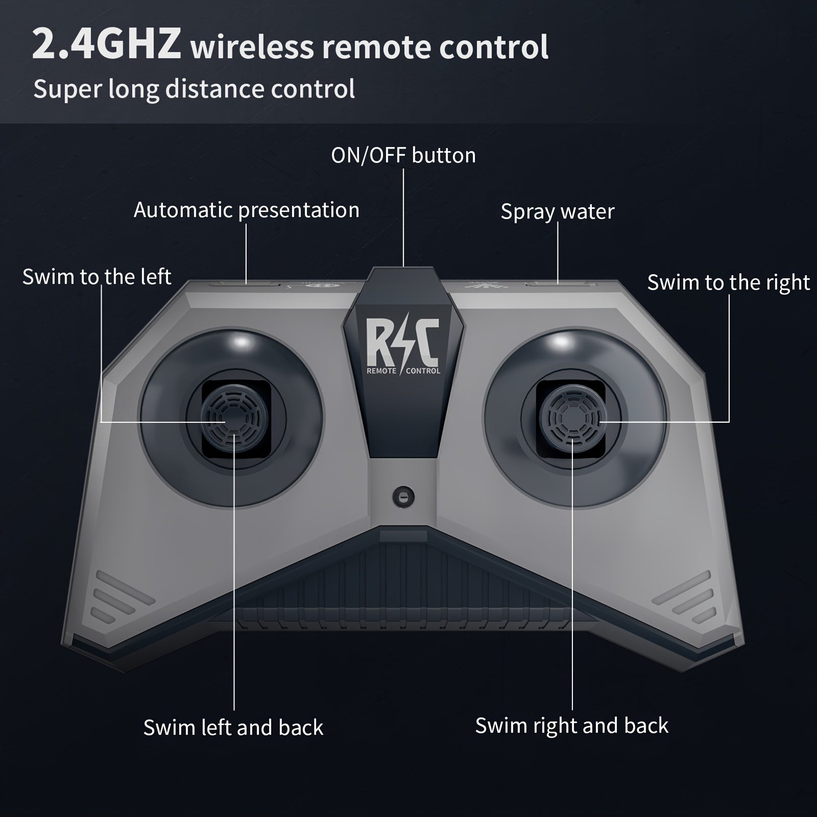 RC Hai Roboter mit LED-Licht und Wasserspray
