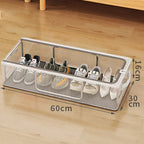 Transparent stackable shoe boxes with front opening