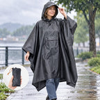 Regenponcho mit Kapuze und Fronttasche, faltbar – 210 × 140 cm