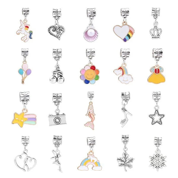 Bracelet Craft Kit with Colorful Beads and Charms