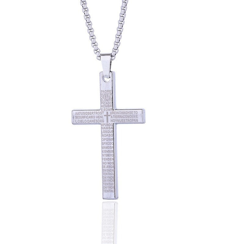 Kreuz-Halskette mit graviertem Vaterunser