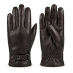 Touchscreen-Lederhandschuhe aus Schafsleder mit Fleecefutter