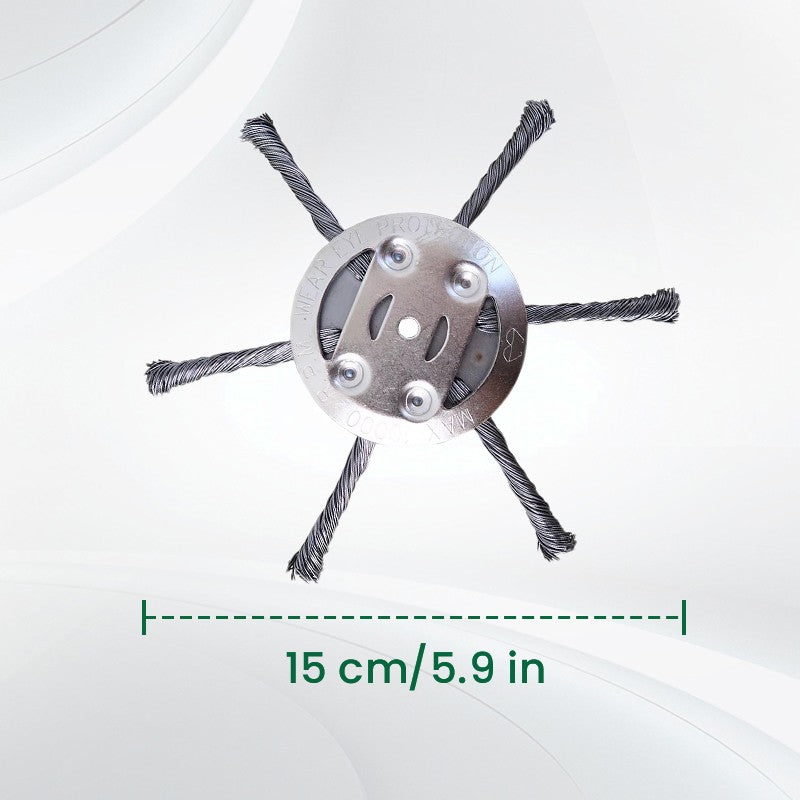 Brush cutter replacement head with metal blades