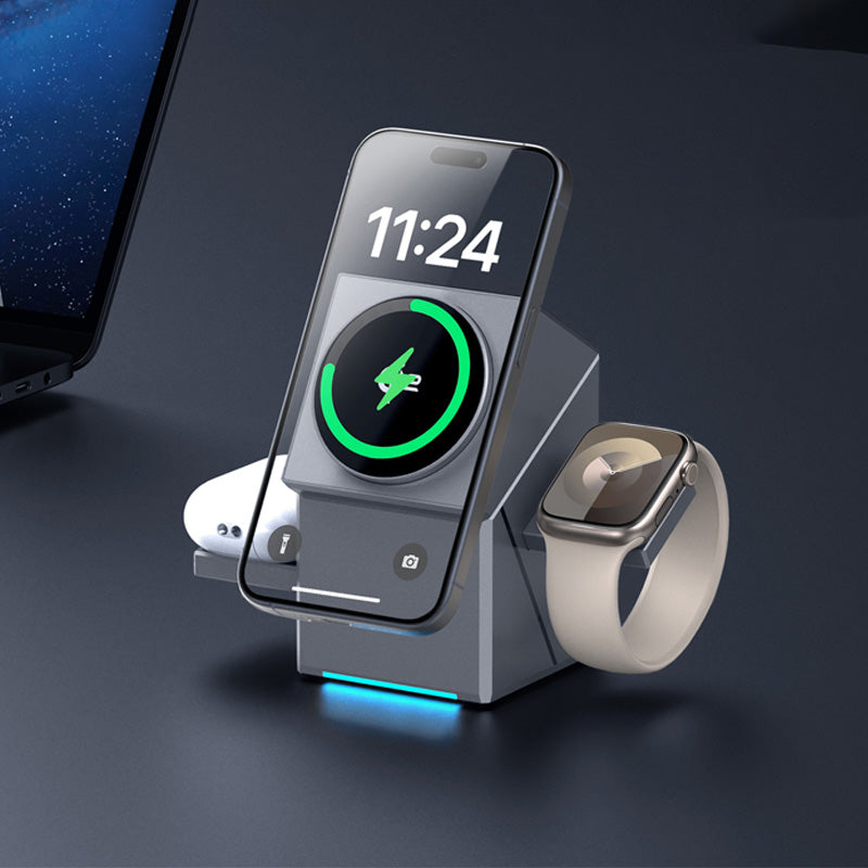 3-in-1 Wireless Charger for Phone, Watch, and Headphones