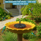 Solar fountain with 4 nozzles for birdbath and pond
