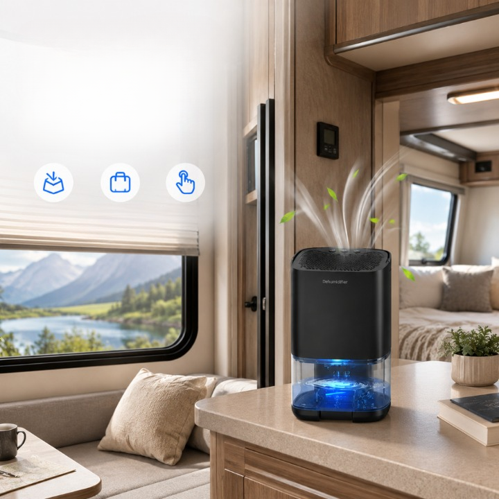 Luftentfeuchter mit 1-Liter-Tank und LED-Licht