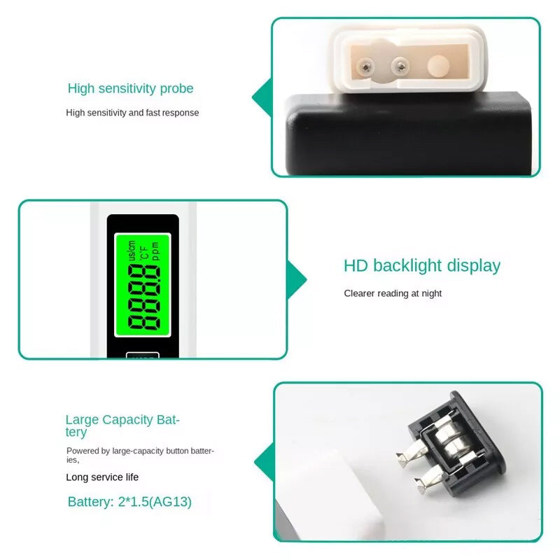 Digital TDS Water Tester with 4-in-1 Measurement Function