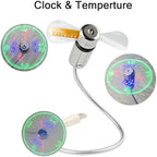 USB-Ventilator mit LED-Uhr und Temperaturanzeige