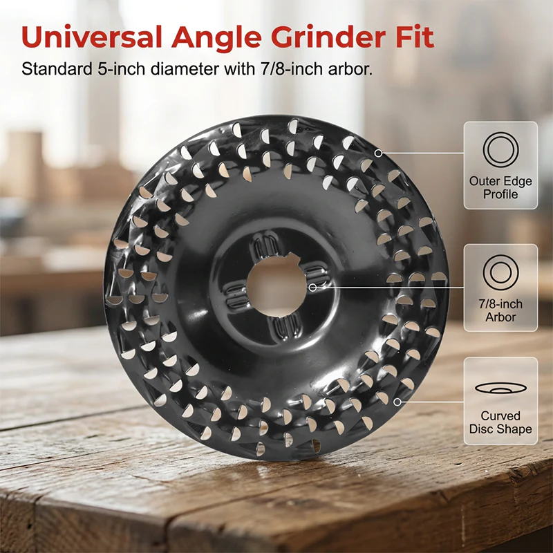 Wood grinding disc 125 mm for angle grinder