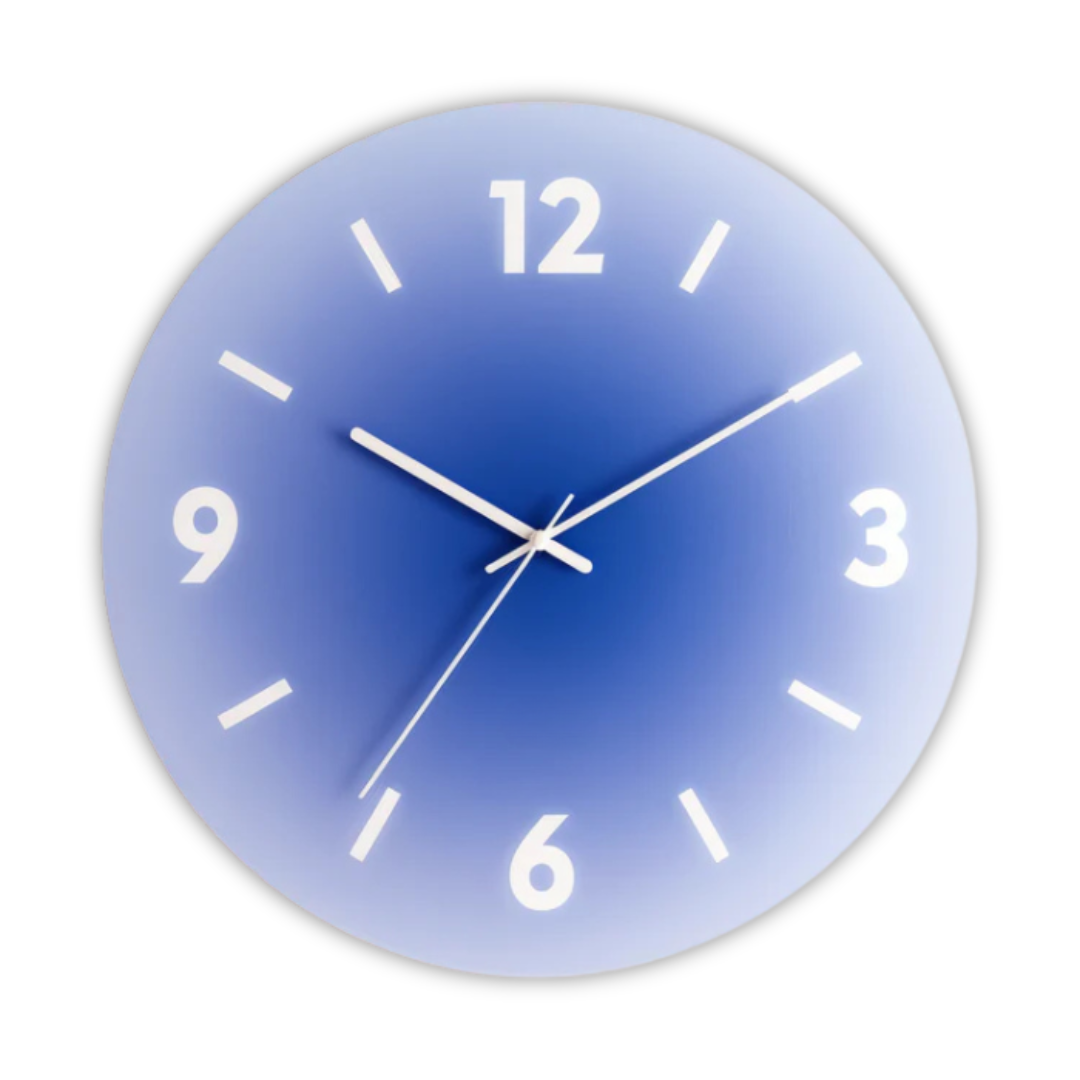 Glass Wall Clock with Modern Design – 30 cm Diameter