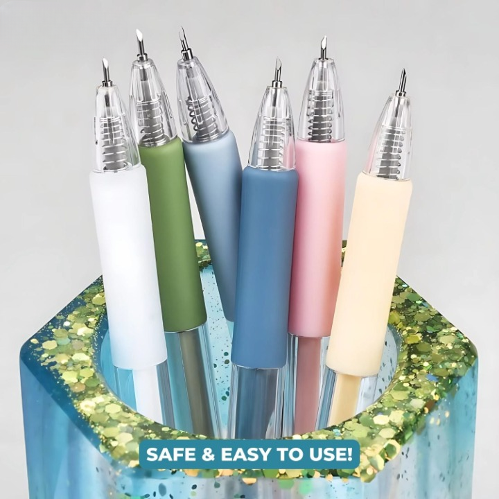 Präzisions-Schneide-Stift mit 360°-Drehklinge – 6er-Set