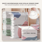 Vacuum storage bags for clothing and bedding