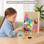 Wooden Tetris puzzle – Colorful building game from 5 years
