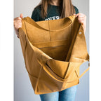 Weekender-Tasche Leder groß mit verstellbaren Tragegurten