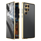 Magnetic phone case with double glass protection