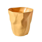 Wastebasket with Sculptural Crumpled Paper Design
