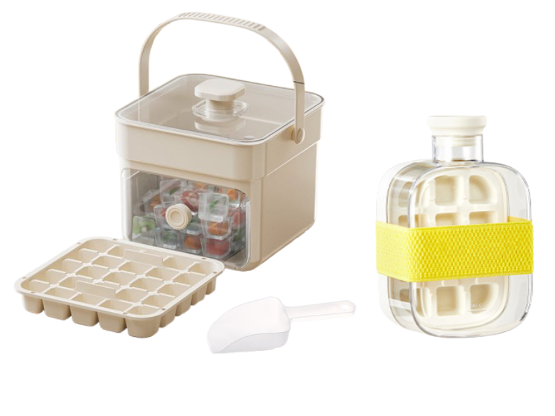 Ice cube tray with pressure release