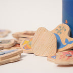 Wooden fishing game with magnetic fishing rod – 35 fish, motor skills development