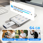 USB stick 4-in-1 with Lightning, USB-A, and USB-C connectors