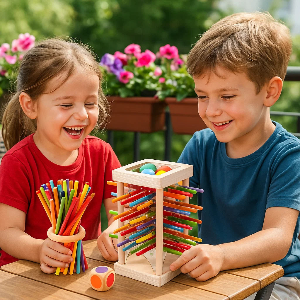 Holzstäbchen-Stapelspiel 3-in-1 – Fähigkeitenaufbau -   Mivoza Deutschland