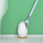 Toilet brush with long handle and soft bristles
