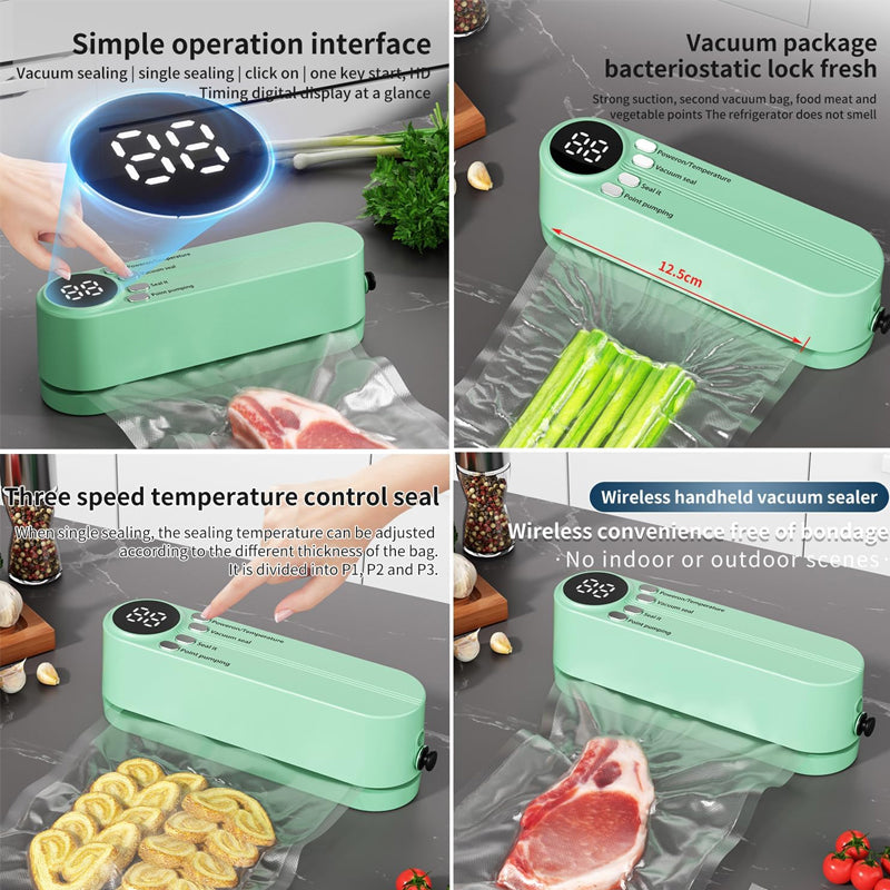 Cordless Vacuum Sealer with Display – Compact and Rechargeable