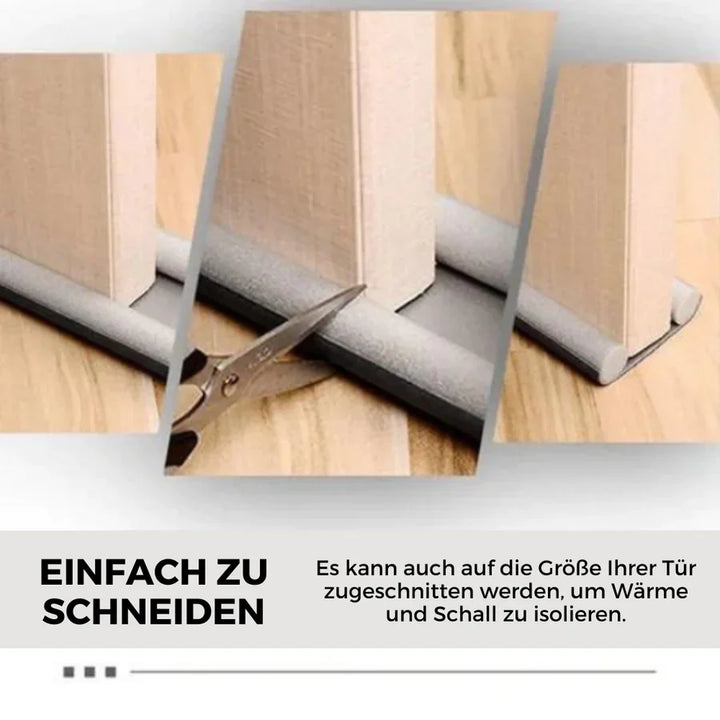 Door seal against drafts with double protection