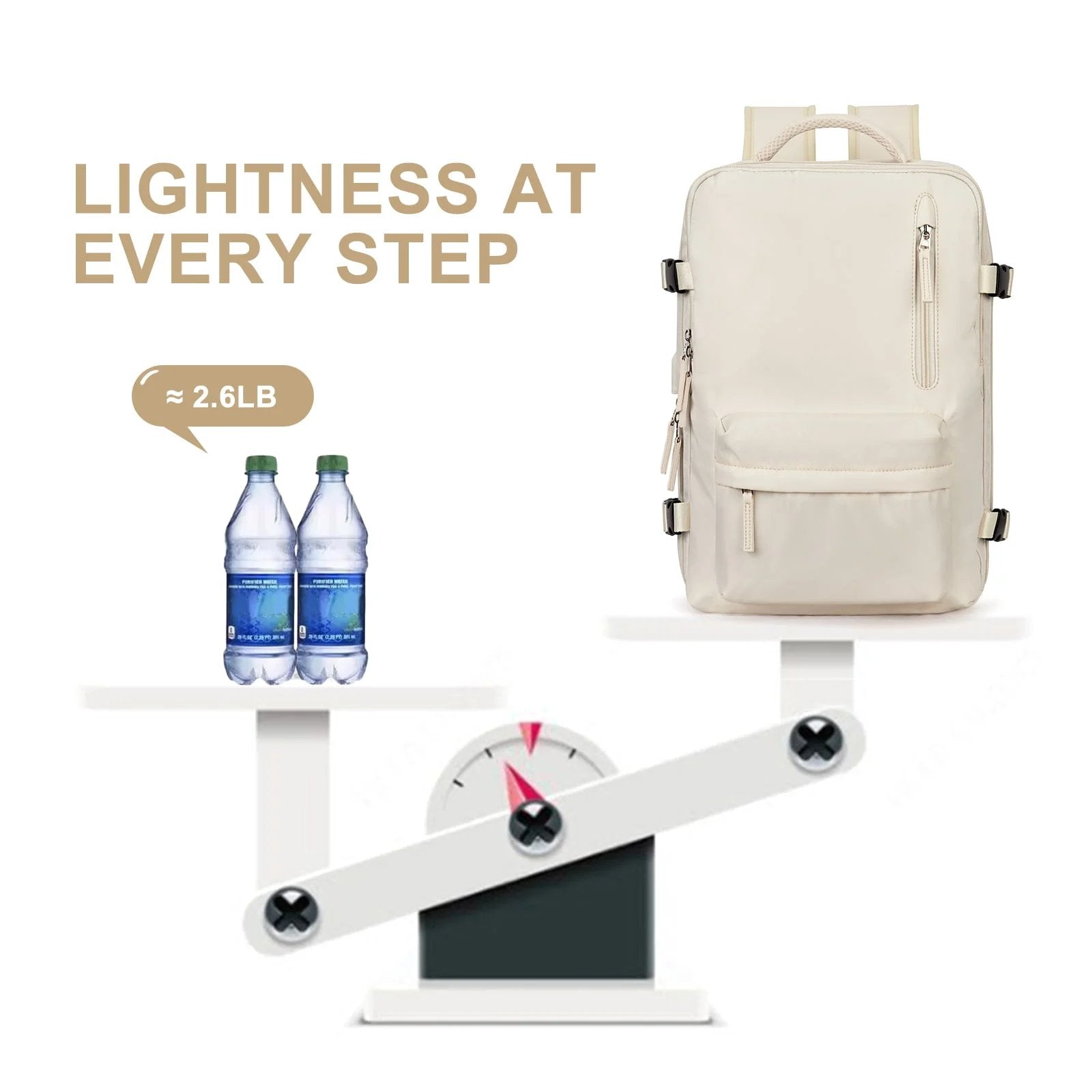 Travel backpack 35 L with USB port and shoe compartment