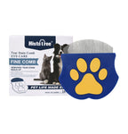 Pet comb with paw print handle