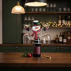 Metal Christmas Figurine Bottle Holder, Table Decoration for Wine Bottles