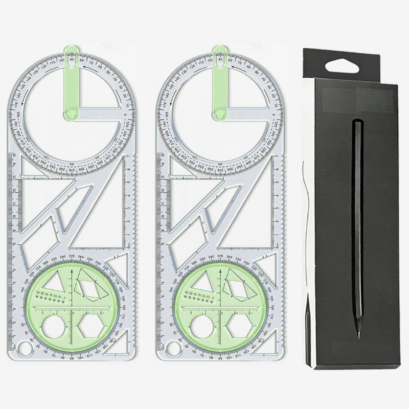 Multifunctional Geometry Ruler with Protractor
