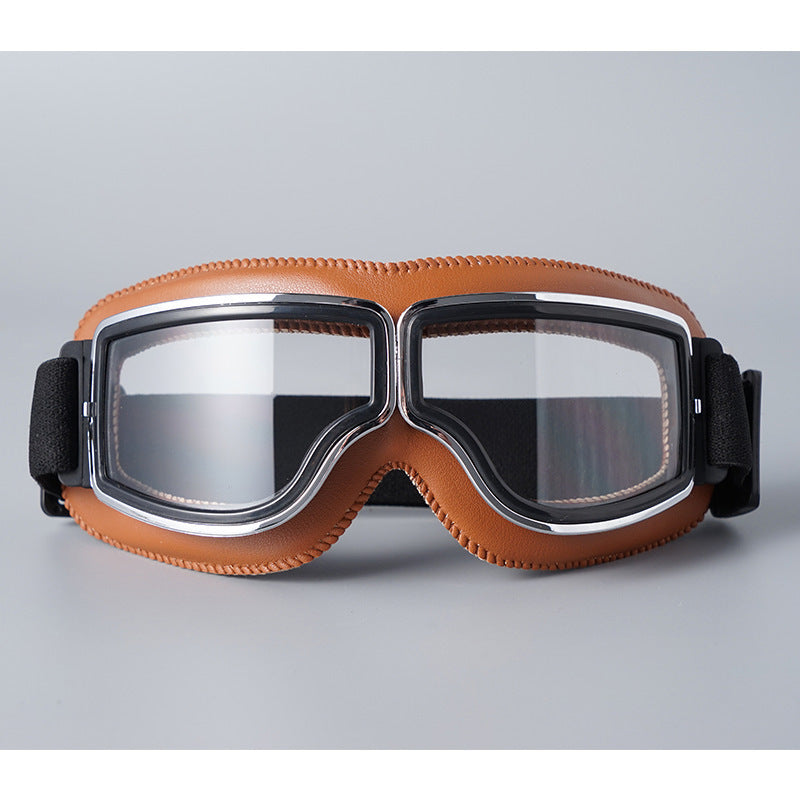 Vintage motorcycle goggles with adjustable elastic band