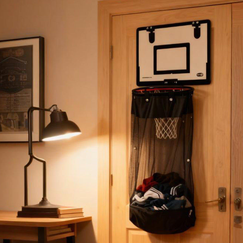Wäschekorb mit Basketballkorb-Design – Tür-Montage