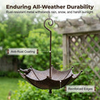 Metal Bird Bath Umbrella Design – Hanging for Garden