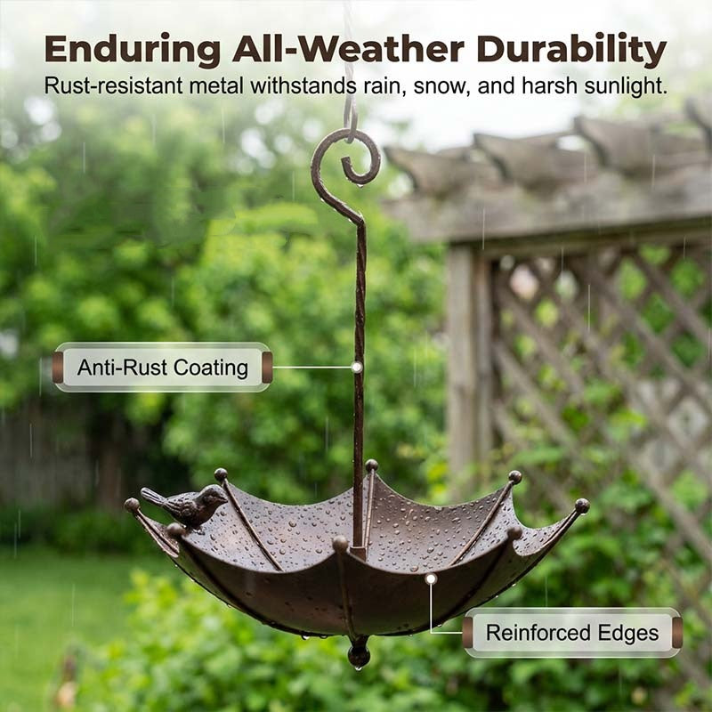 Metal Bird Bath Umbrella Design – Hanging for Garden