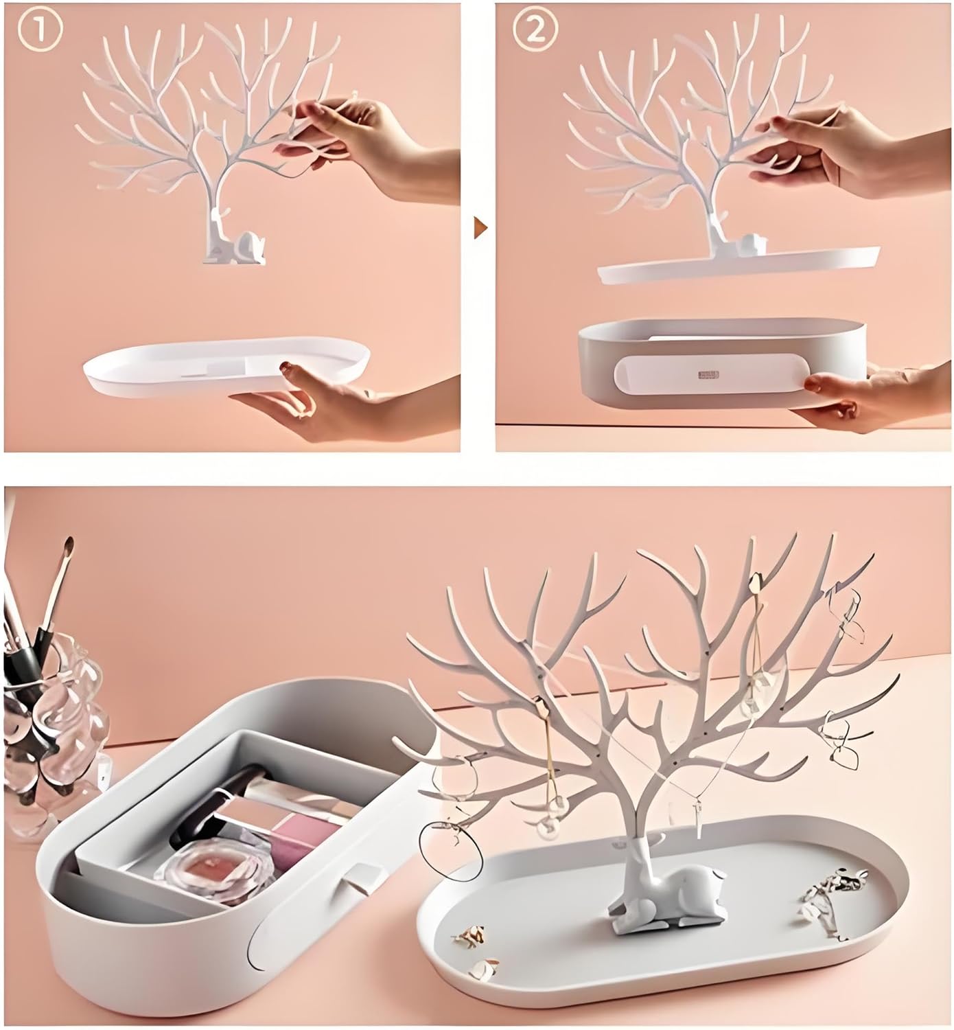 Schmuckständer Baum Design mit Schublade