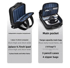 Leather backpack with USB charging port for 15.6-inch laptop