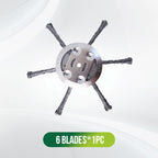 Brush cutter replacement head with metal blades