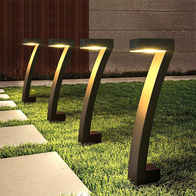 Solar-Wegeleuchte Z-Form 46 cm Schwarz – Warmweiss 3500K