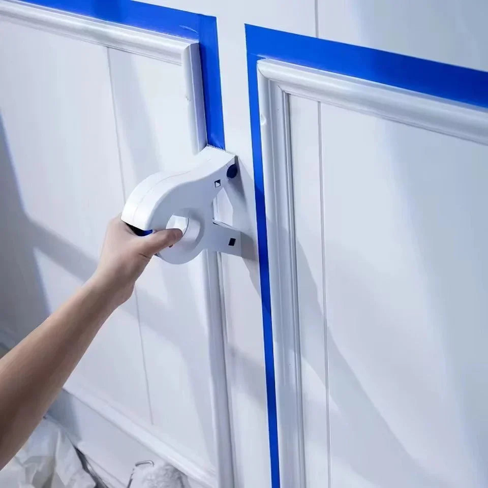 Tape dispenser with cutter for precise painting work