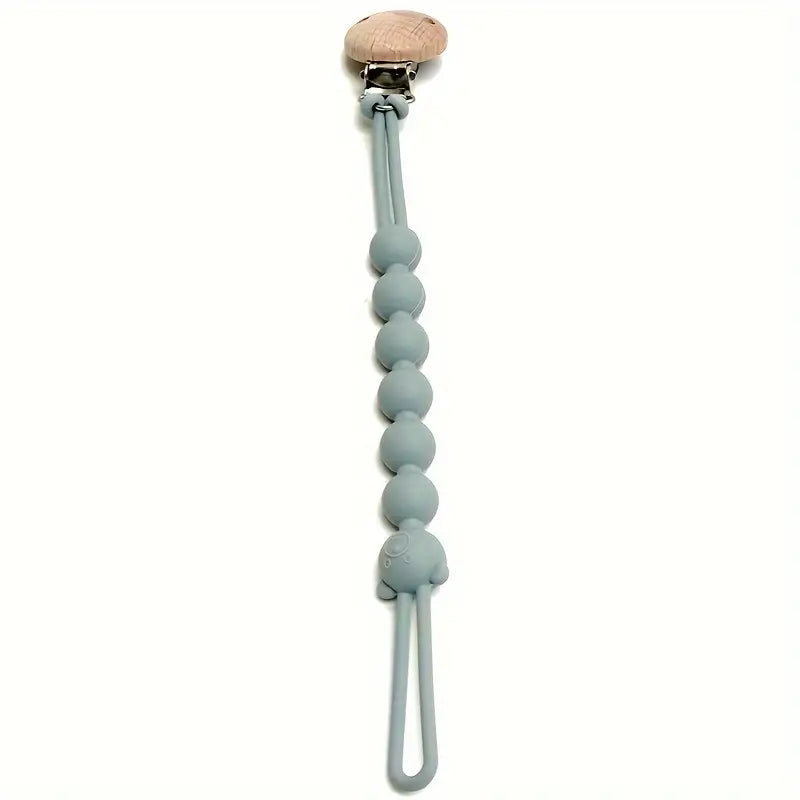 Silikon Schnullerkette mit Holzclip – Bär Design, BPA-frei